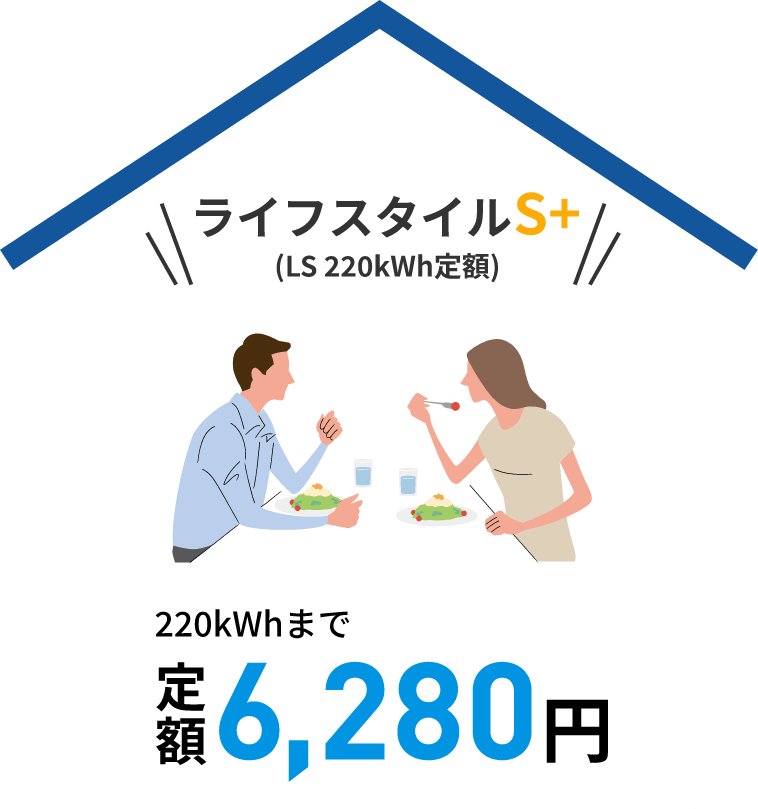 ライフスタイルS+(LS 220kWh定額) 220kWhまで定額6,280円